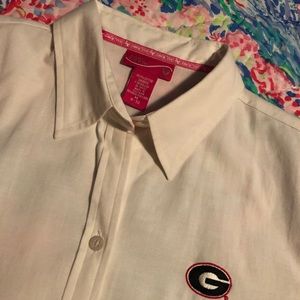 GEORGIA UGA Ladies All Cotton SS Blouse - Sz 8/10